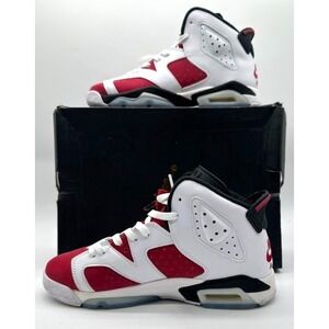 Nike Air Jordan Retro 6 OG‎ Carmine White Black 2021 384665-106 Size 7Y